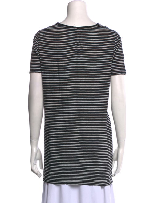 Saint Laurent Striped Scoop Neck T-Shirt