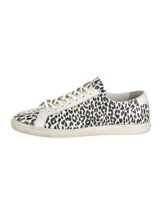 Saint Laurent Leather Animal Print Sneakers