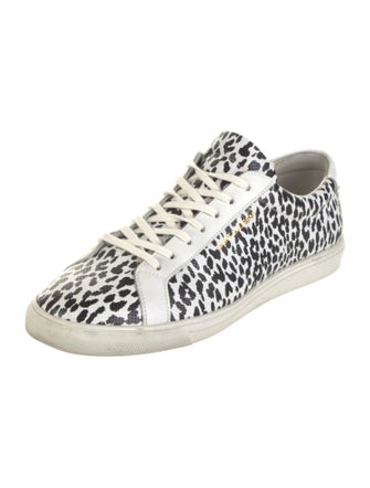Saint Laurent Leather Animal Print Sneakers