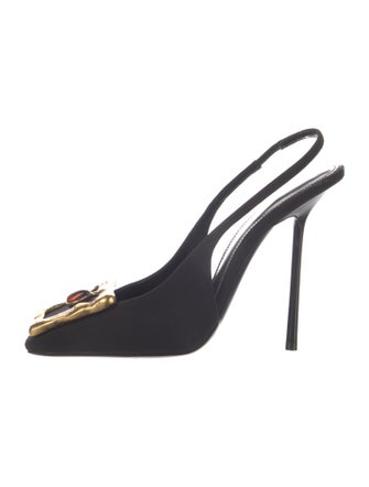 Saint Laurent Nylon Slingback Pumps