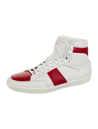 Saint Laurent Leather Colorblock Pattern Sneakers