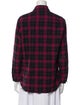 Saint Laurent Plaid Print Long Sleeve Button-Up Top