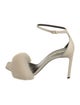 Saint Laurent Leather Fur Trim Sandals