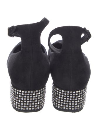 Saint Laurent Suede Crystal Embellishments Pumps
