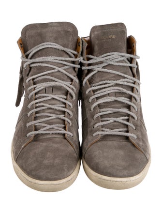 Saint Laurent Suede Fringe Trim Accent Sneakers