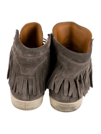 Saint Laurent Suede Fringe Trim Accent Sneakers