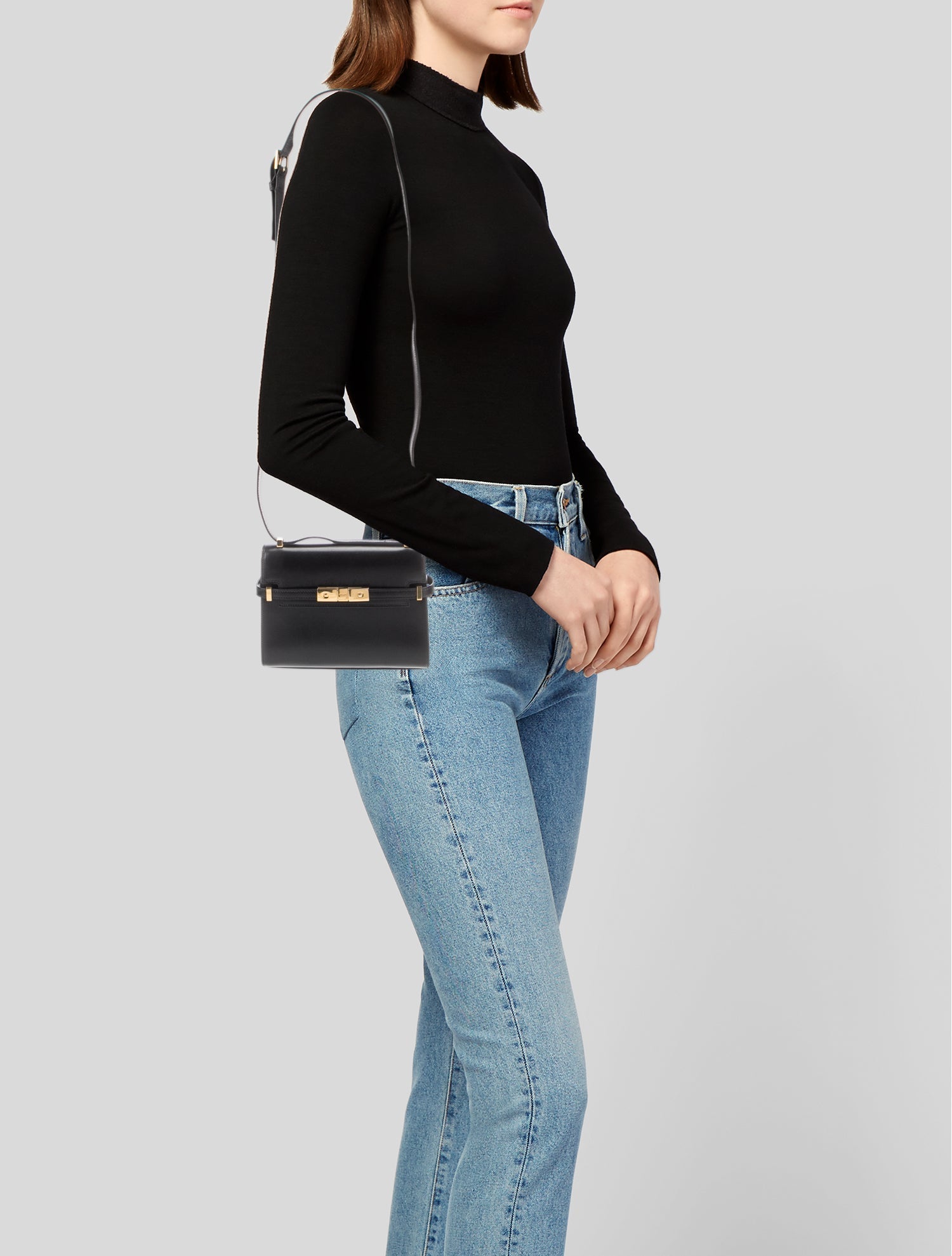 Saint Laurent 1593 Leather Manhattan Mini 2023