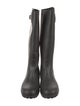 Saint Laurent Rubber Leather Trim Embellishment Rain Boots