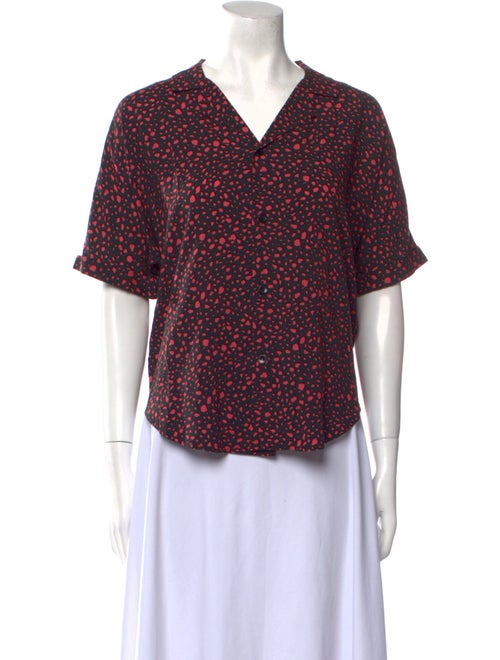 Saint Laurent Printed V-Neck Blouse