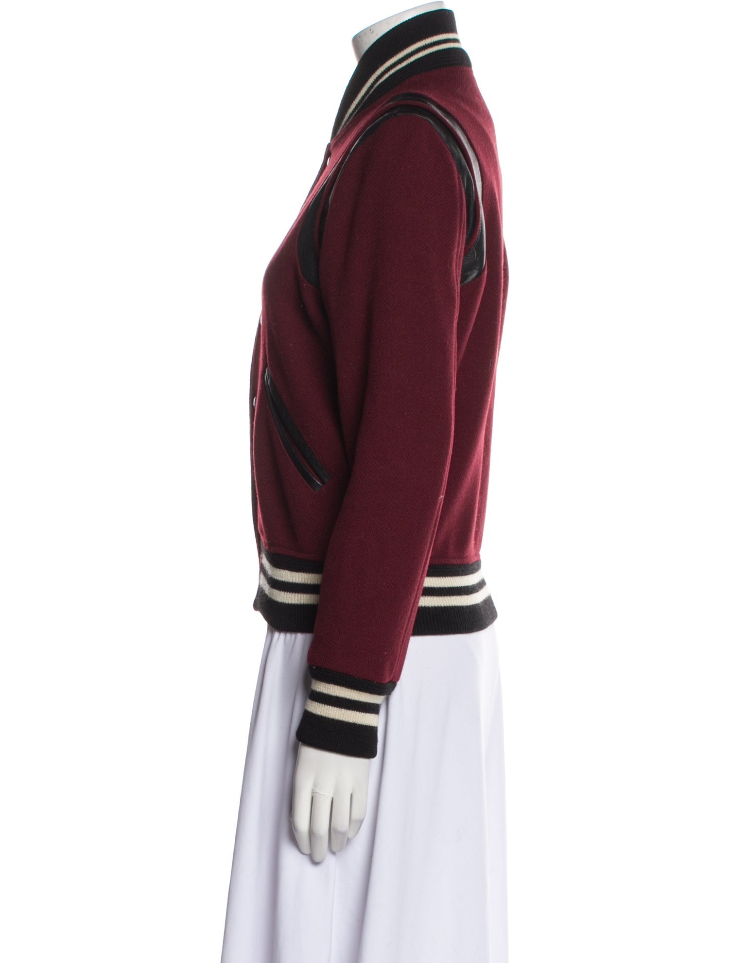 Saint Laurent Virgin Wool Striped Bomber Jacket