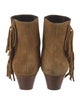 Saint Laurent Suede Fringe Trim Accent Chelsea Boots