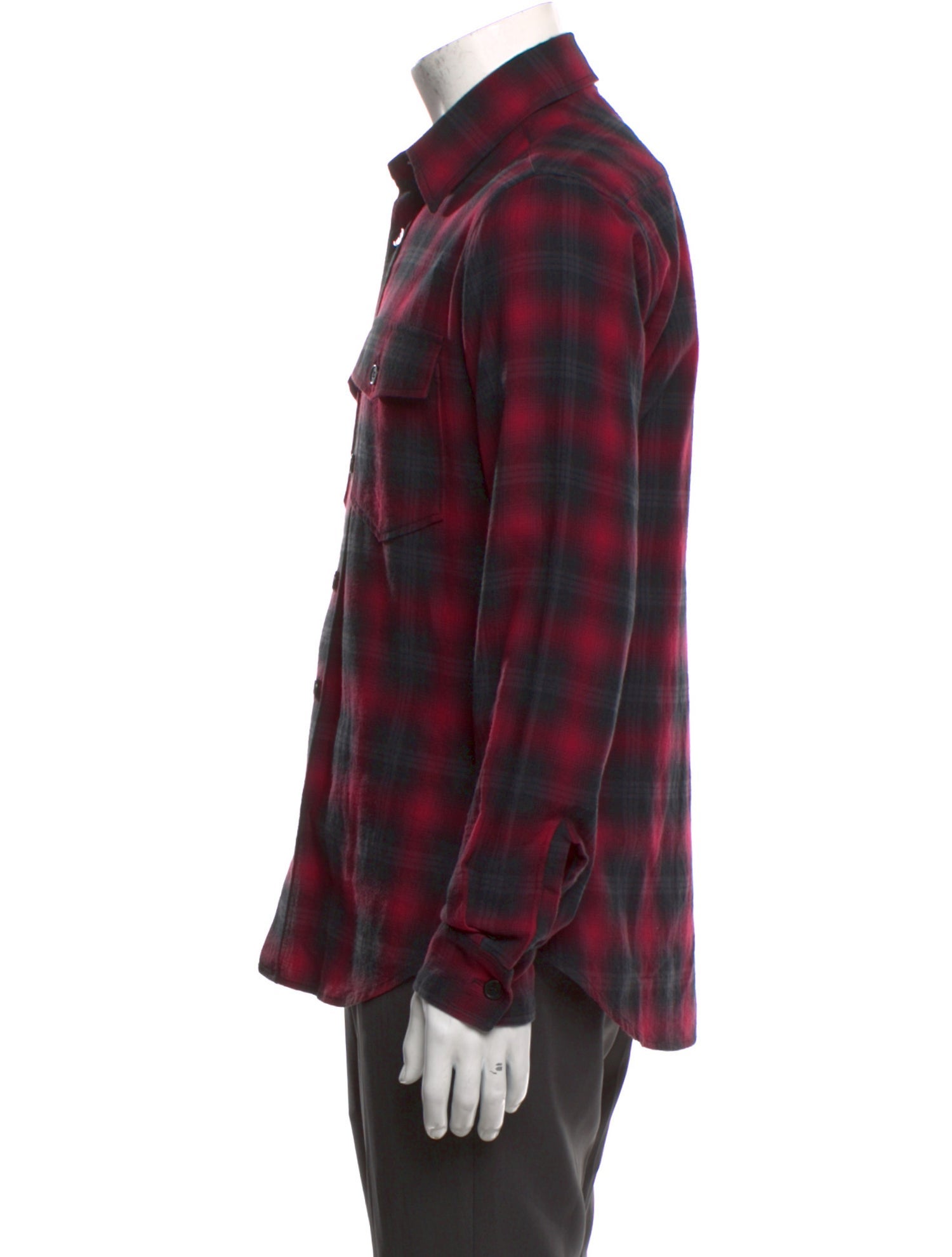Saint Laurent 2015 Plaid Print Western Shirt