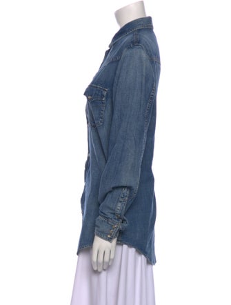 Saint Laurent Long Sleeve Button-Up Top