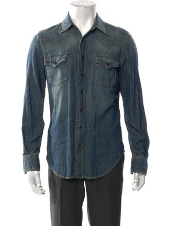 Saint Laurent 2020 Long Sleeve Denim Shirt