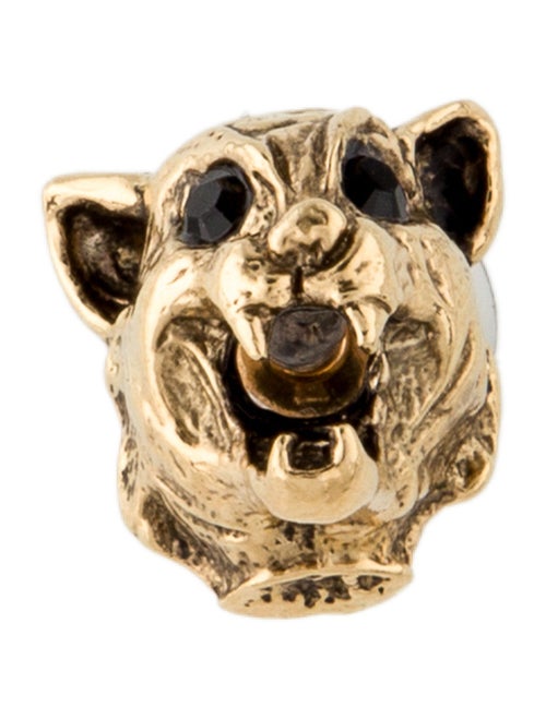 Saint Laurent Crystal Feline Lapel Pin