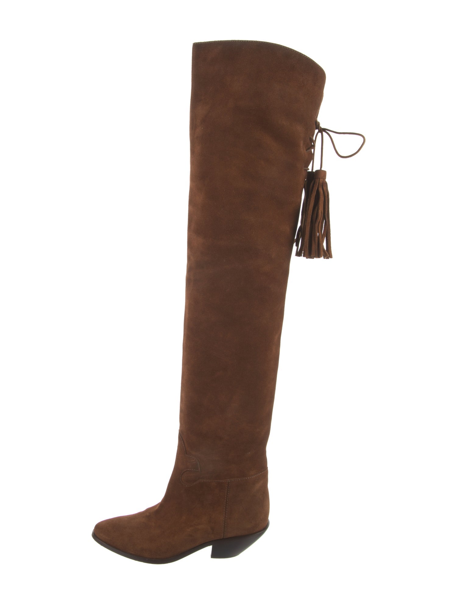 Saint Laurent Suede Tassel Accents Boots