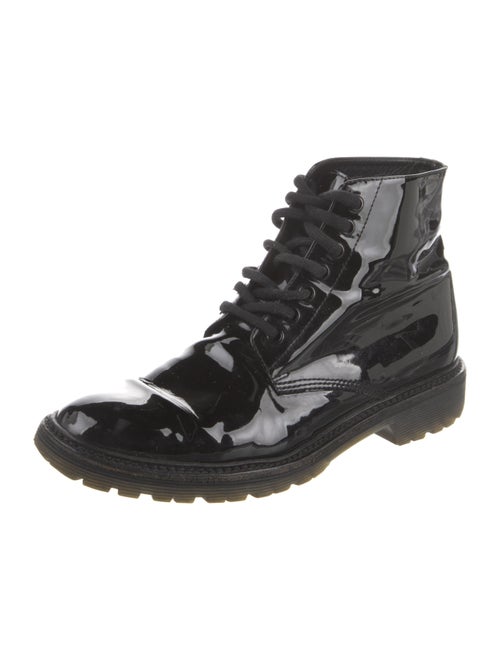 Saint Laurent Patent Leather Lace-Up Boots