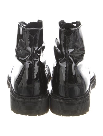 Saint Laurent Patent Leather Lace-Up Boots