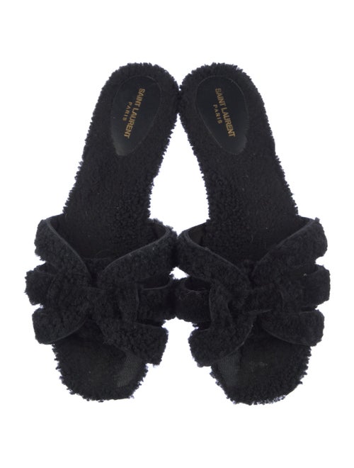Saint Laurent Tribute Shearling Slides