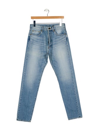 Saint Laurent High-Rise Straight Leg Jeans