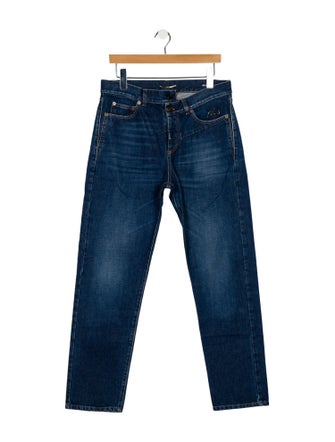 Saint Laurent High-Rise Straight Leg Jeans