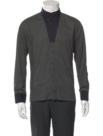 Saint Laurent Colorblock Pattern Long Sleeve Dress Shirt