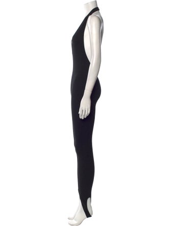 Saint Laurent Nylon V-Neck Jumpsuit