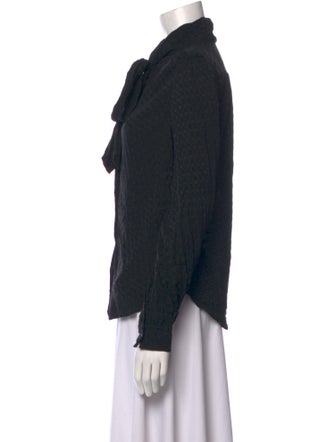 Saint Laurent Silk Long Sleeve Button-Up Top
