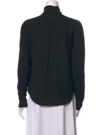 Saint Laurent Silk Long Sleeve Button-Up Top