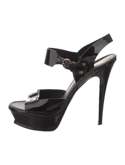 Saint Laurent Patent Leather Slingback Sandals