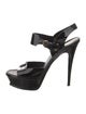 Saint Laurent Patent Leather Slingback Sandals