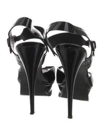 Saint Laurent Patent Leather Slingback Sandals