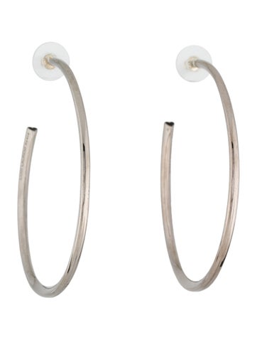 Saint Laurent Hoop Enamel Heart Earrings