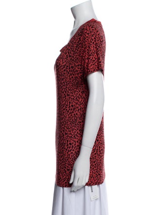 Saint Laurent Animal Print V-Neck Tunic