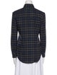Saint Laurent Plaid Print Long Sleeve Button-Up Top