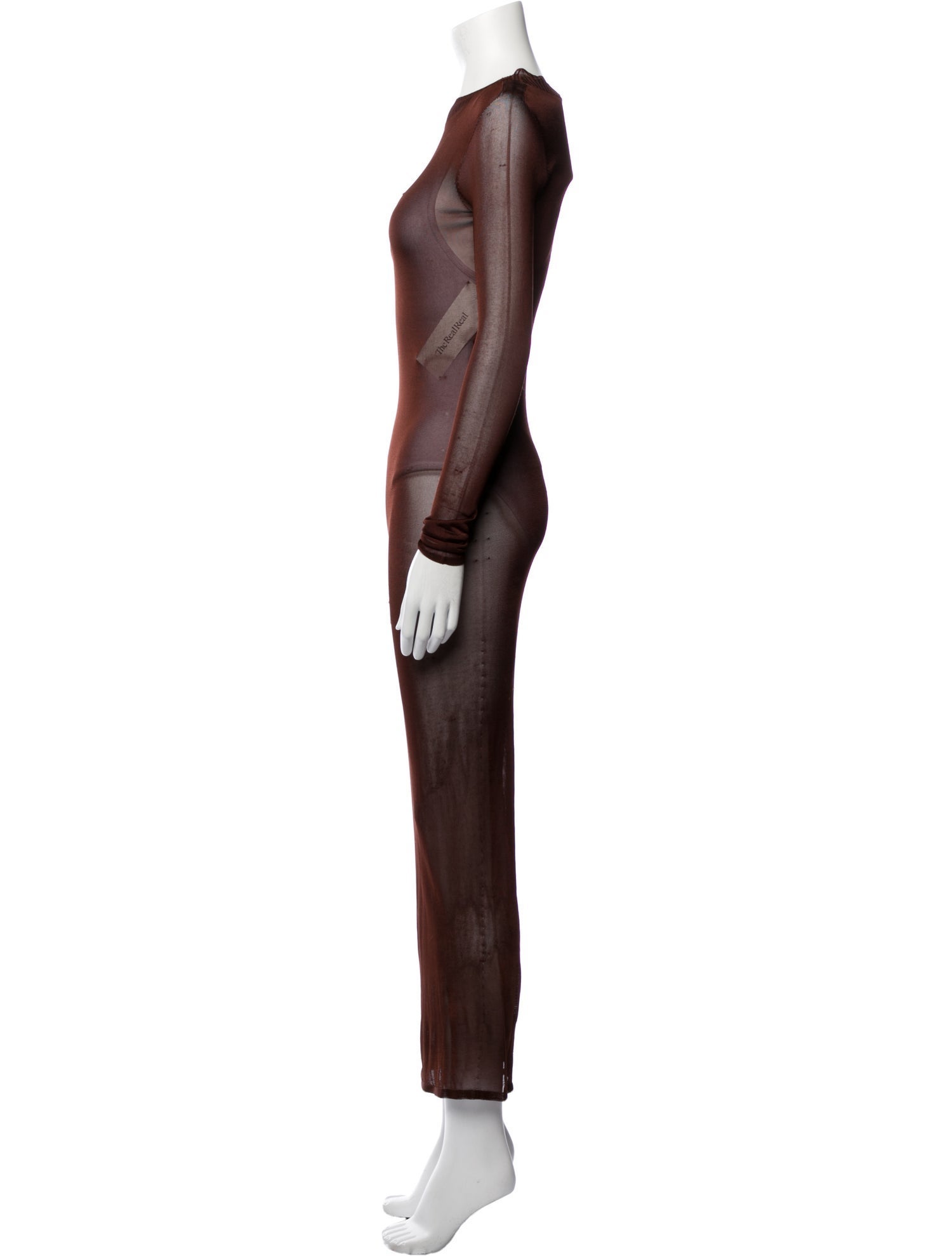 Saint Laurent Scoop Neck Long Dress