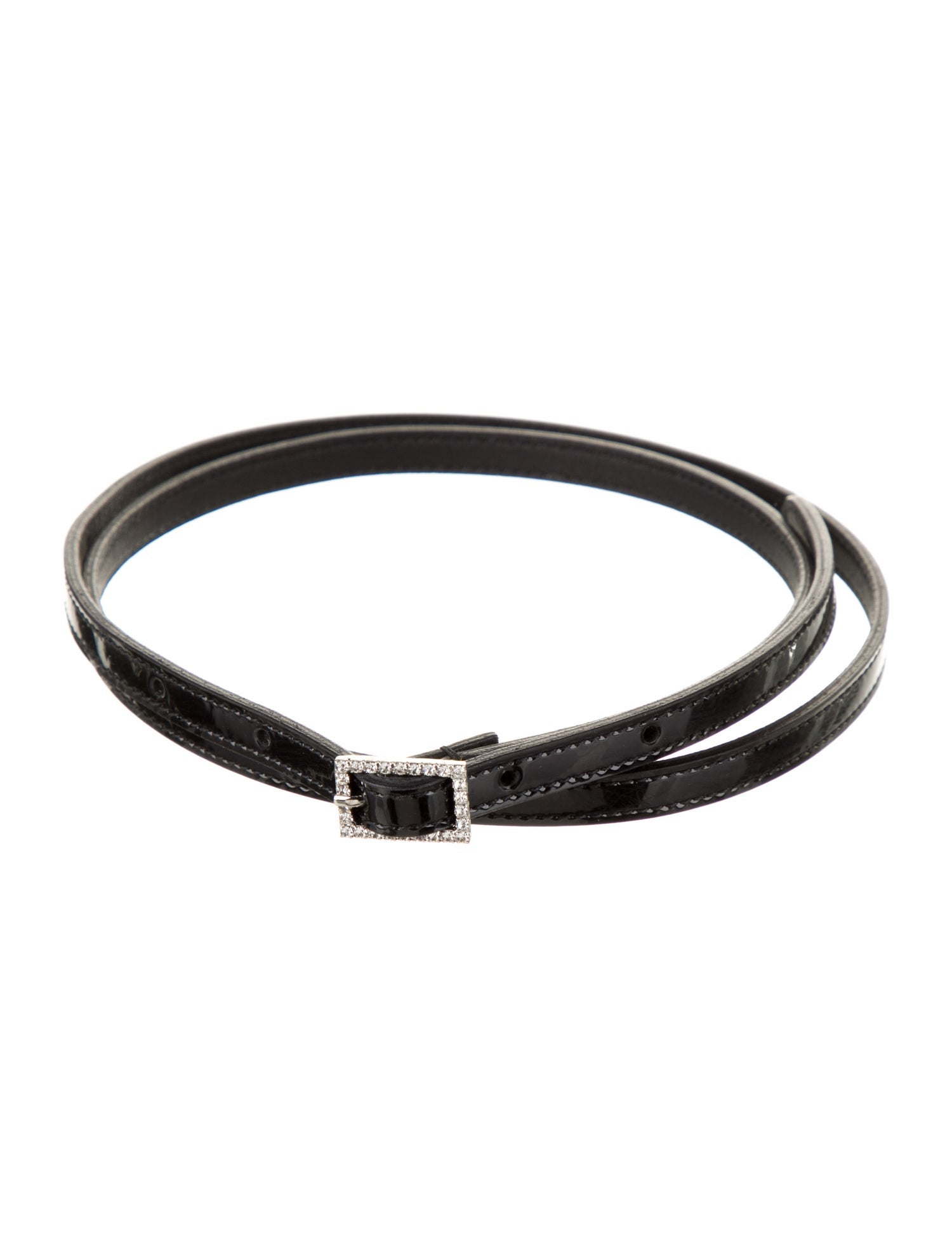 Saint Laurent Skinny Patent Leather Belt