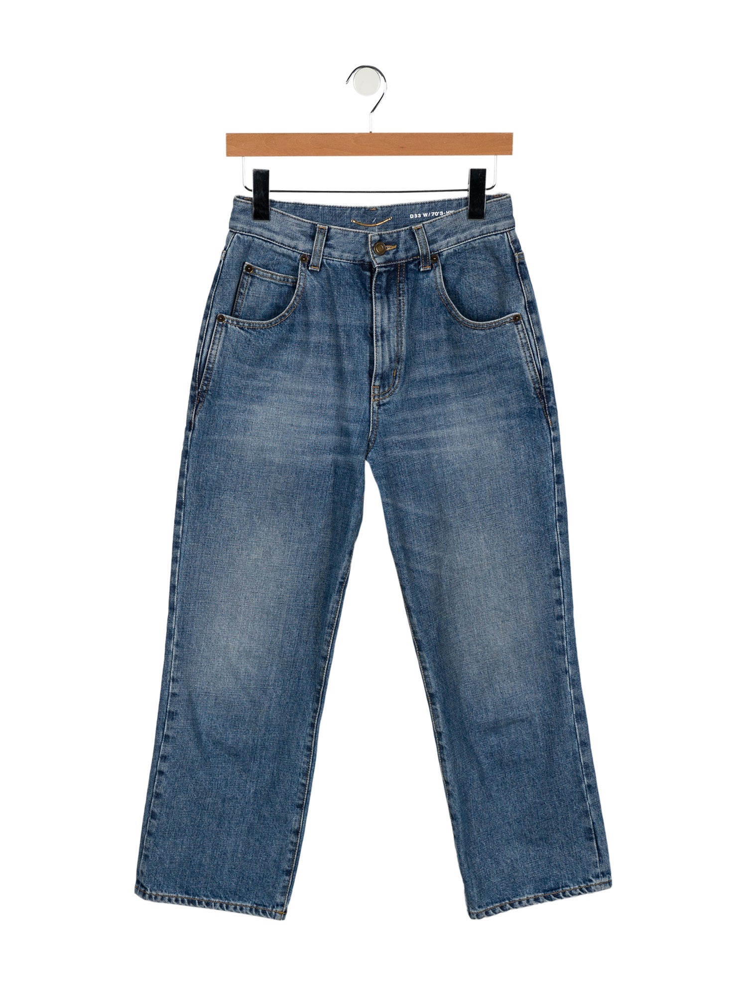 Saint Laurent High-Rise Straight Leg Jeans