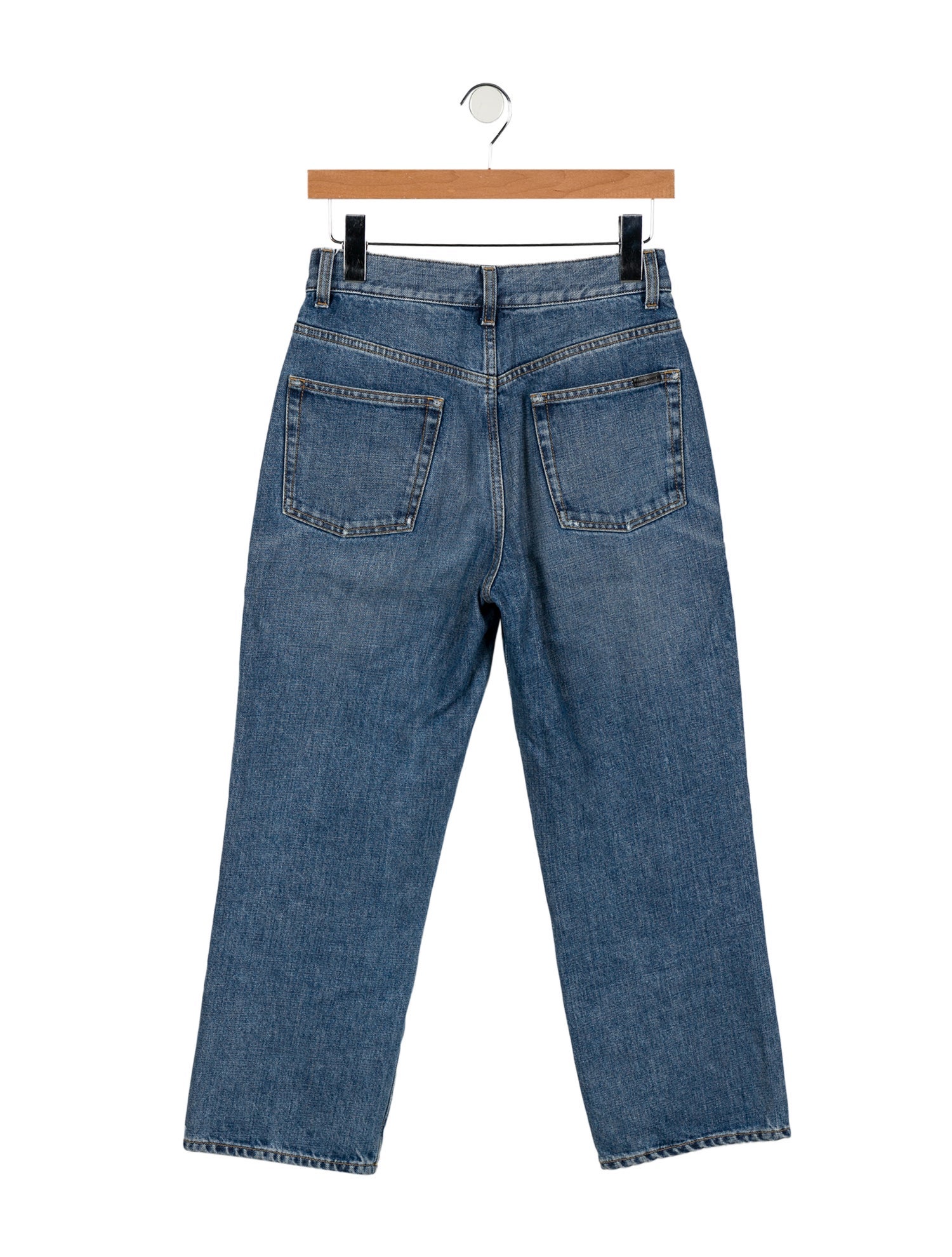Saint Laurent High-Rise Straight Leg Jeans
