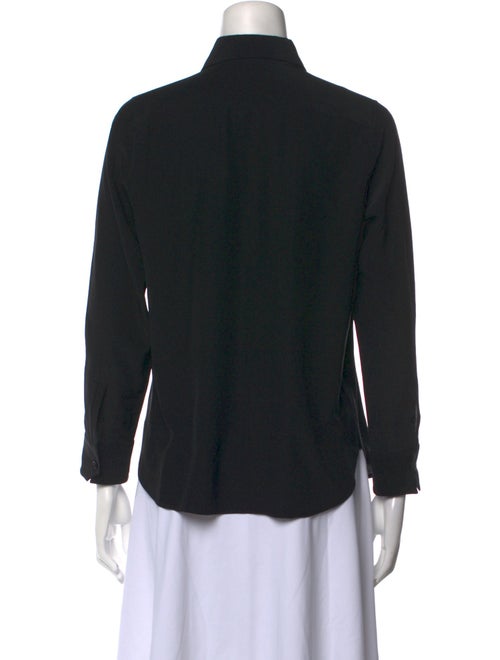 Saint Laurent Silk Long Sleeve Button-Up Top
