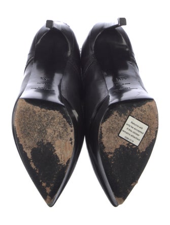 Saint Laurent Leather Studded Accents Lace-Up Boots