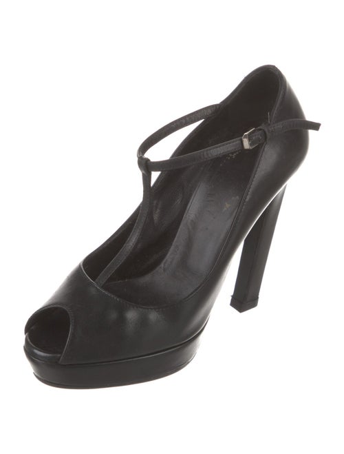 Saint Laurent Leather T-Strap Pumps
