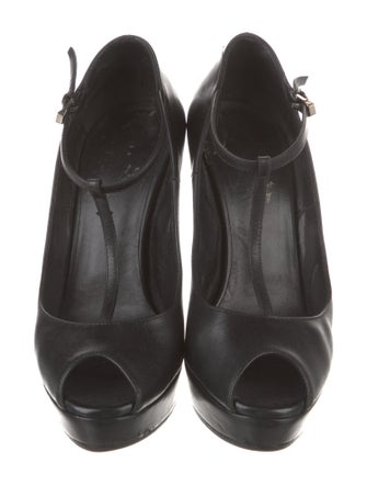 Saint Laurent Leather T-Strap Pumps