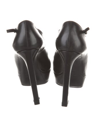 Saint Laurent Leather T-Strap Pumps