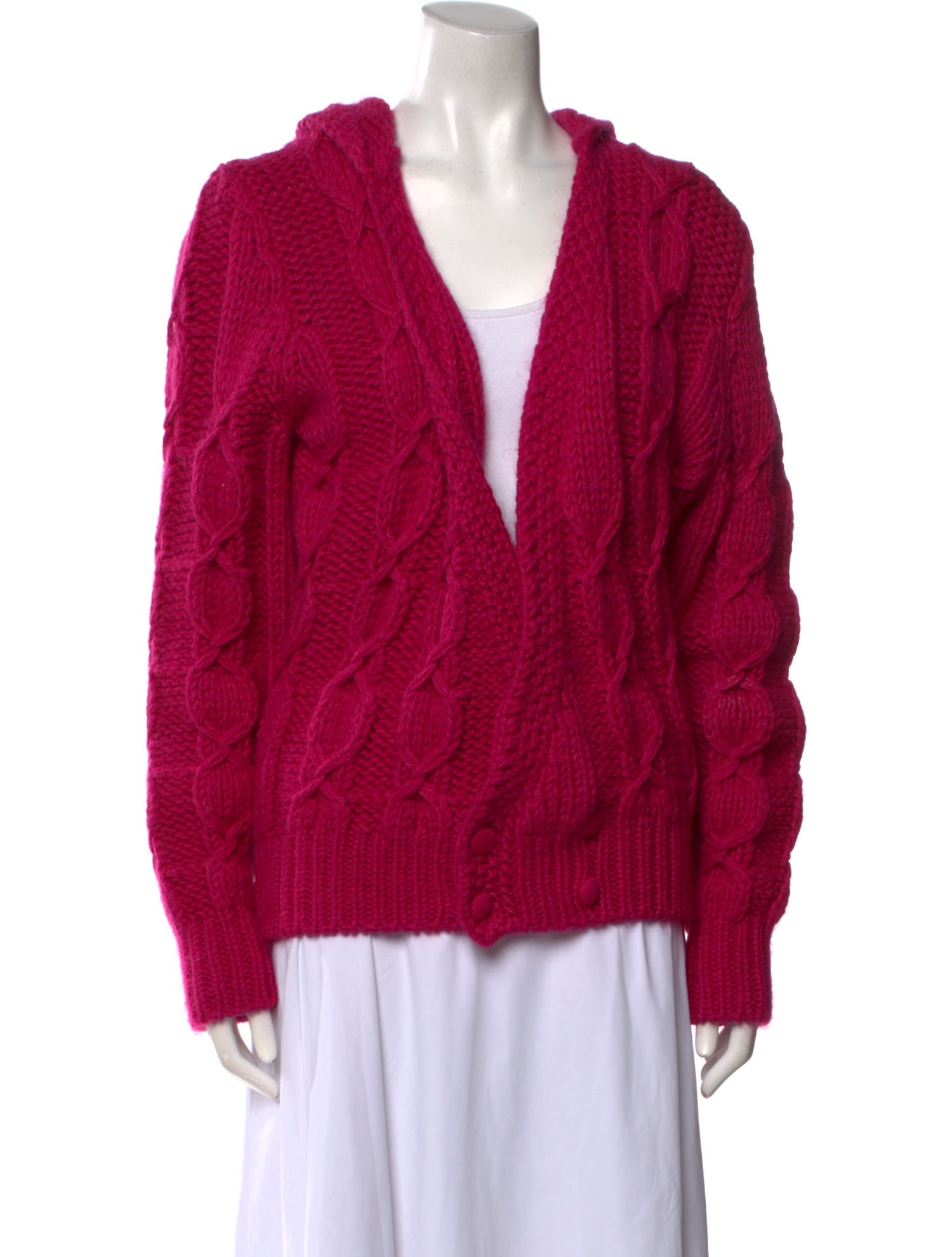 Saint Laurent 2021 Cable Knit Hooded Sweater