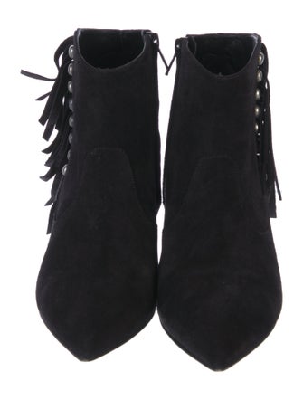 Saint Laurent Suede Studded Accents Western Boots
