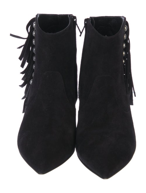 Saint Laurent Suede Studded Accents Western Boots