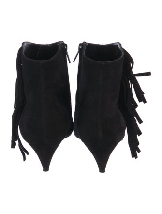 Saint Laurent Suede Studded Accents Western Boots