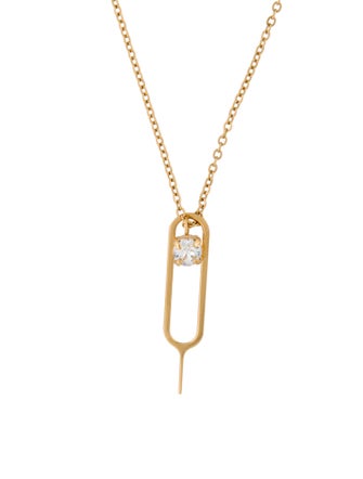 Saint Laurent Crystal Sim Key Pendant Necklace