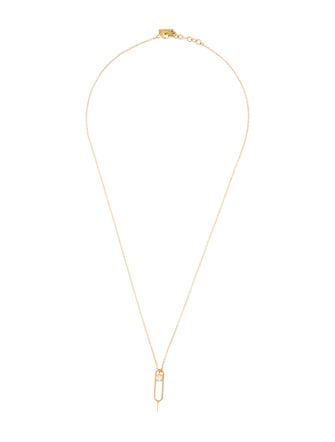 Saint Laurent Crystal Sim Key Pendant Necklace